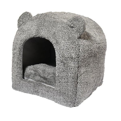 Rosewood Grey Teddy Bear Cat Bed - Ormskirk Pets