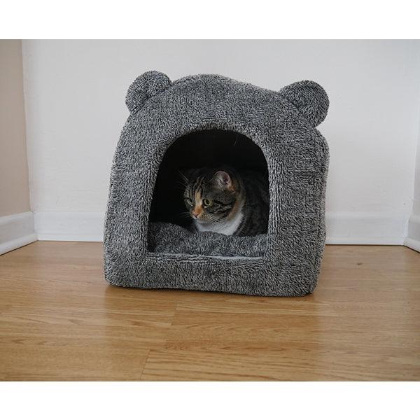 Rosewood Grey Teddy Bear Cat Bed - Ormskirk Pets