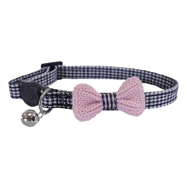 Rosewood Designer pink bow dogtooth cat collar - Ormskirk Pets