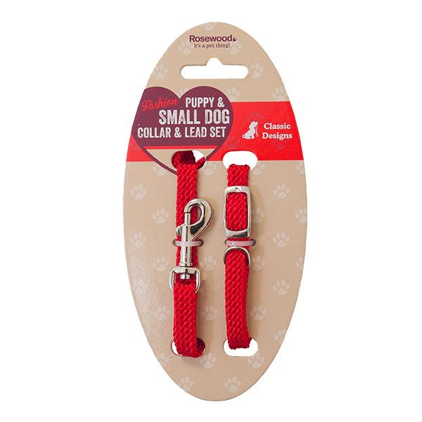 Rosewood Puppy Collar And Lead Set (Black or Red) - Ormskirk Pets