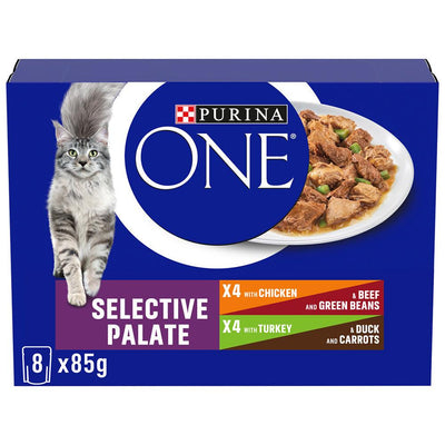 Purina One Adult Cat Food Chicken and Beef / Turkey & Duck 8x85G - Ormskirk Pets