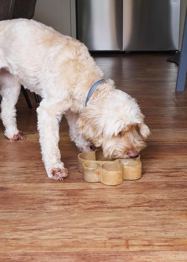 Rosewood Wooden Paw Print Bowl 600ml - Ormskirk Pets