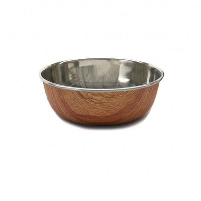 Rosewood Deluxe Steel Bowls Wood Effect Steel Pet Bowl