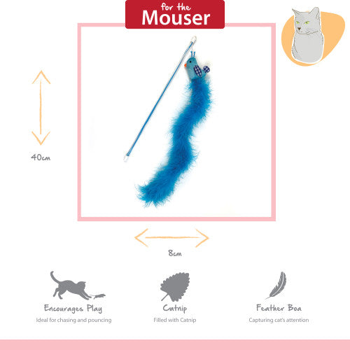 Tabby Patch Extra Long Bluebird Cat Teaser