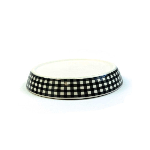 Tabby Patch Black Check Ceramic Bowl 15cm