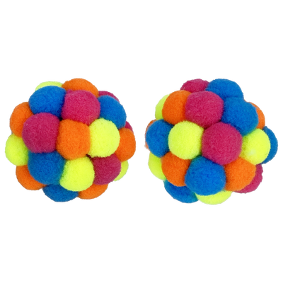 Tabby Patch Pom Pom Balls 2pcs