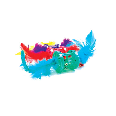 Tabby Patch Feather Rattle Cat Toy Assorted