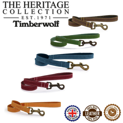 Ancol Timberwolf Leather Lead Green 60cmx19mm - Ormskirk Pets