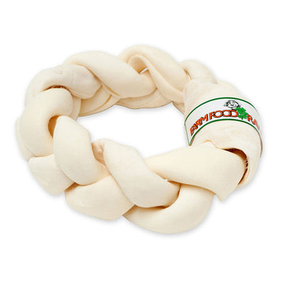 Farm Food Rawhide Dental Braided Donut Small