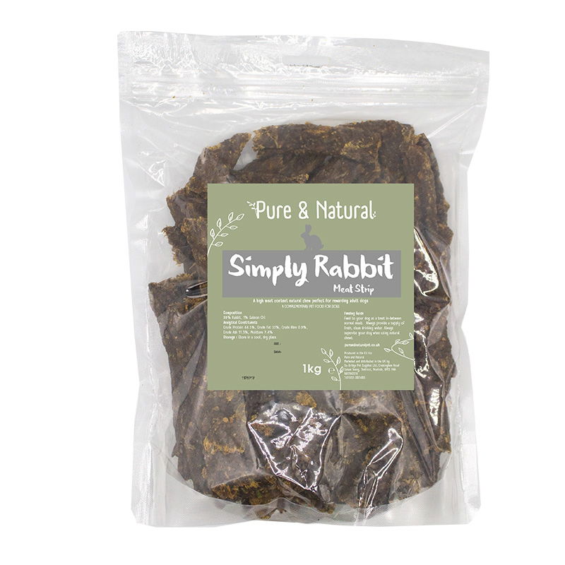 Pure & Natural Meat Strips Rabbit 1kg