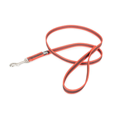 Julius-K9 Color & Grey Super-Grip Leash Thin Red & Grey