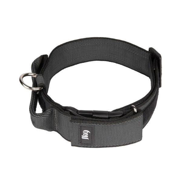 Julius-K9 Color & Grey Collar With Closable Handle & Safety Lock Variable Patches 50mm Black