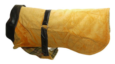 Vital Pet Corduroy & Leather Coat Orange