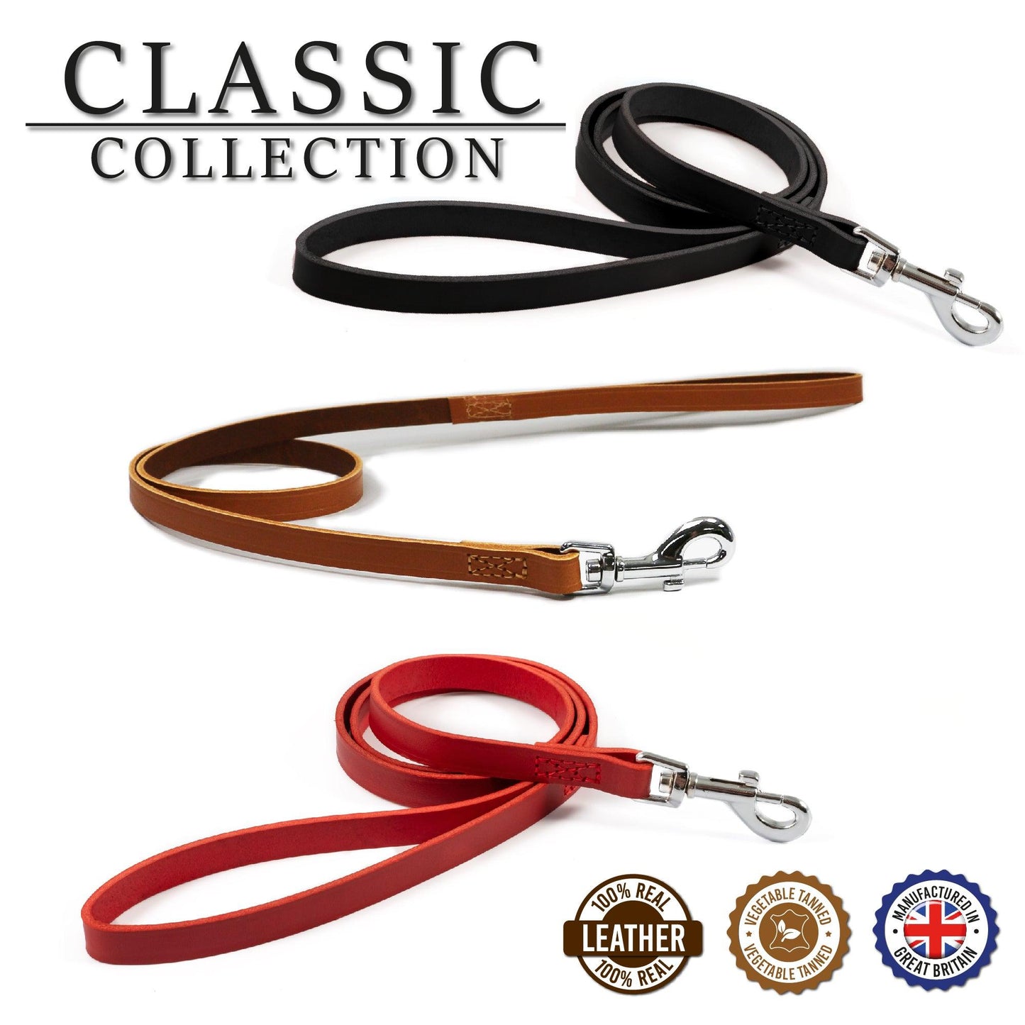 Ancol Classic Leather Lead Tan 1mx12mm - Ormskirk Pets