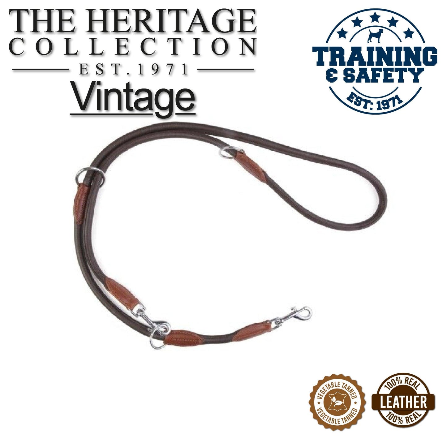 Ancol Round Leather Training Lead 2m - Ormskirk Pets