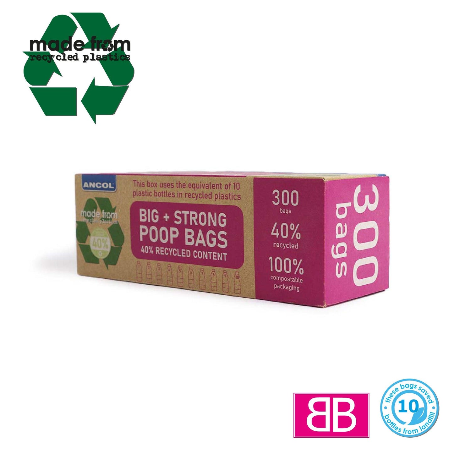 Ancol Made From Scented Giant Poop Bags Rolls 300 - Ormskirk Pets