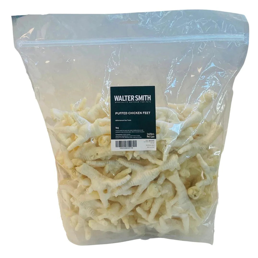 Walter Smith Puffed Chicken Feet, 1kg - Ormskirk Pets