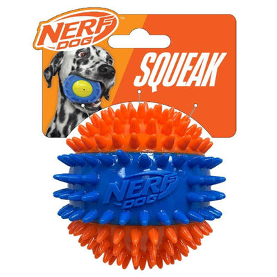 Nerf Dog TPR 3-Part Spike Squeak Ball 2.7in