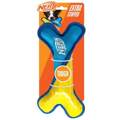 Nerf Dog Tuff TPR - Nylon Plush Bone Poly Filled 11in