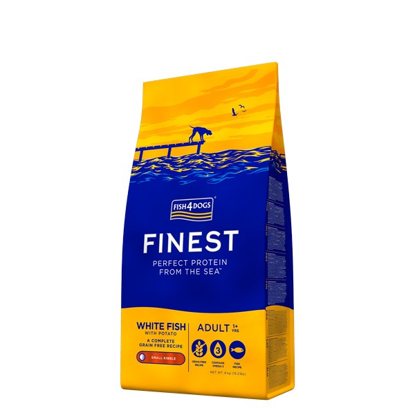 Fish4Dogs Finest Adult White Fish With Potato Large or Small Kibble 6kg