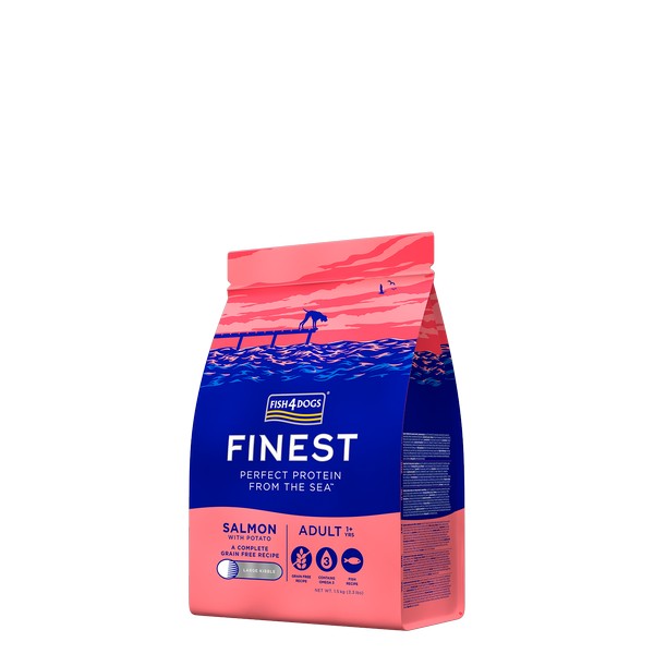 Fish4Dogs Finest Adult Salmon With Potato Large or Small Kibble 1.5kg