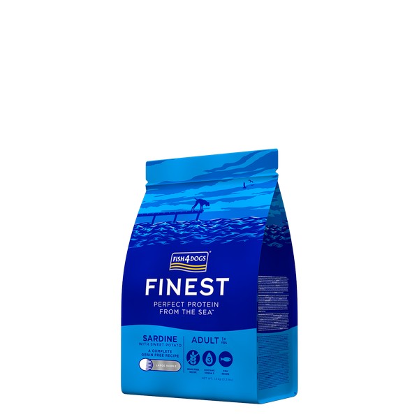 Fish4Dogs Finest Adult Sardine With Sweet Potato Large or Small Kibble 1.5kg