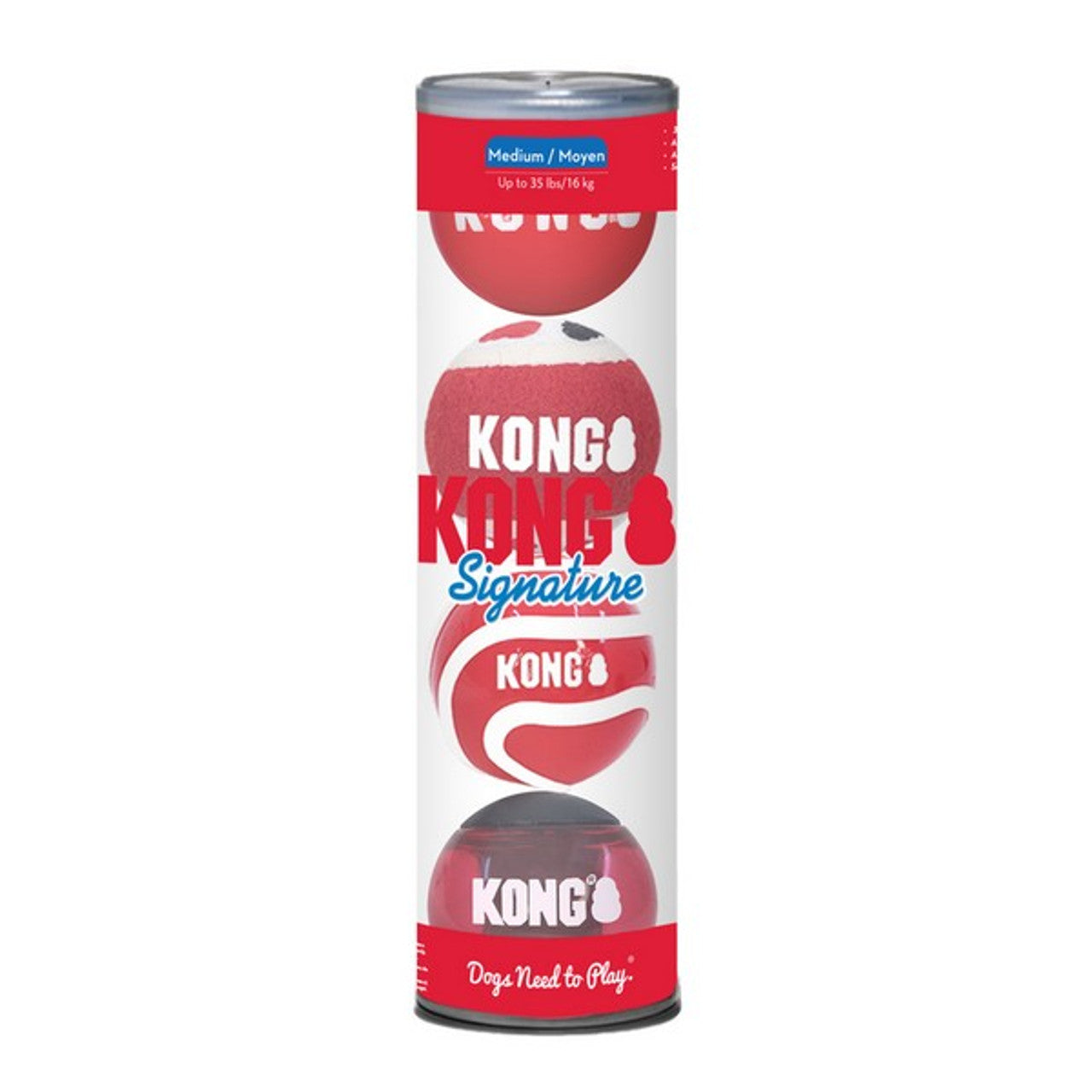 Kong Signature Balls Assorted Medium 4PK