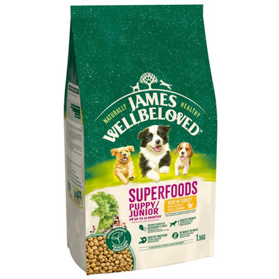 James Wellbeloved Superfoods Puppy/Junior Turkey with Kale & Quinoa 1.5kg