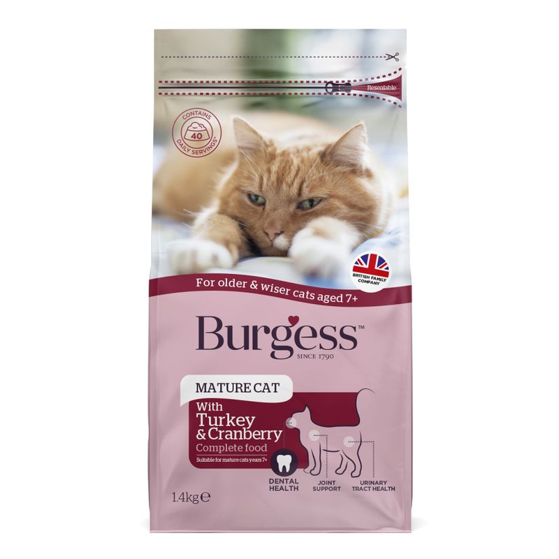 Burgess Mature Cat Turkey & Cranberry, 4KG