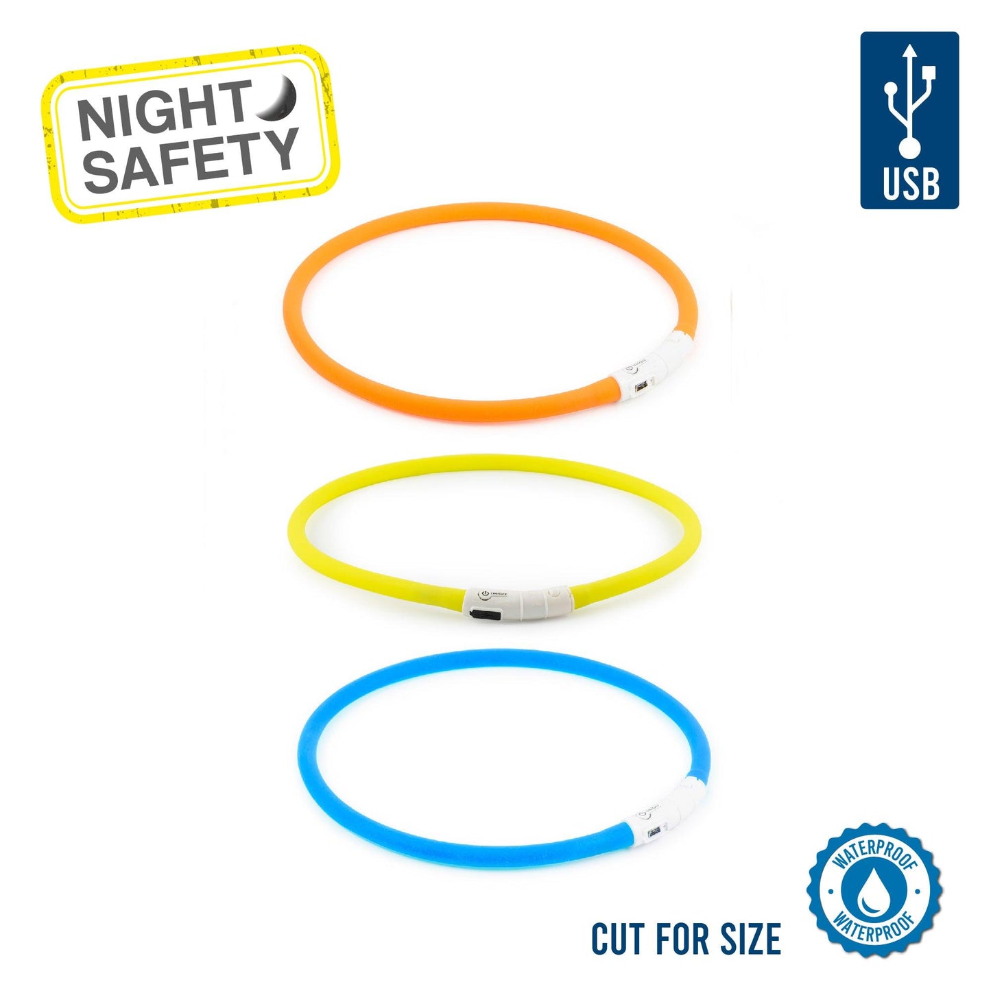 Ancol USB Flashing Band Yellow - Ormskirk Pets