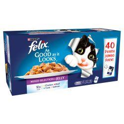 Felix Pouch As Good As It looks Mixed Selection in Jelly 40 pack 100g - Ormskirk Pets
