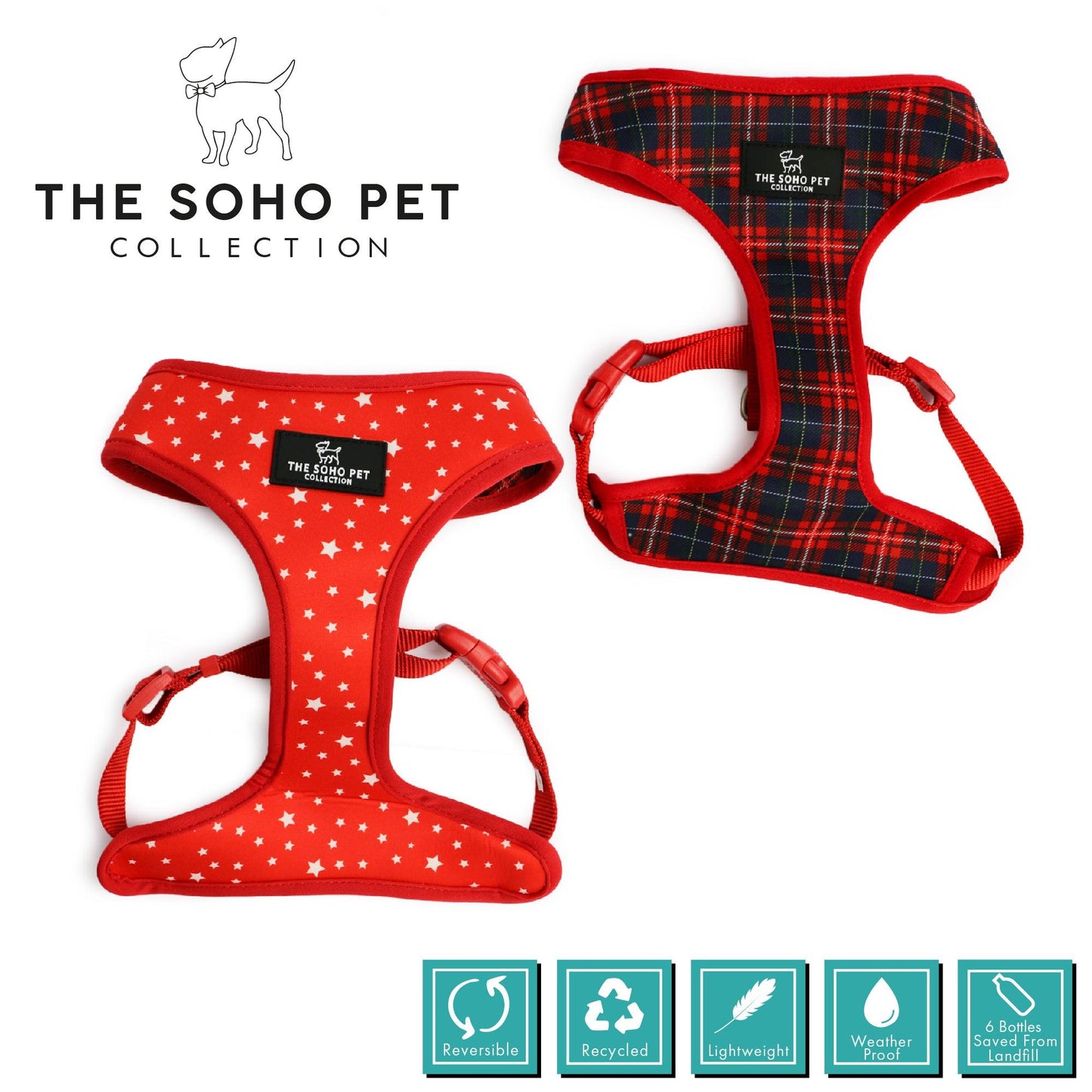 Ancol Tartan/Star Patterned Harness L - Ormskirk Pets