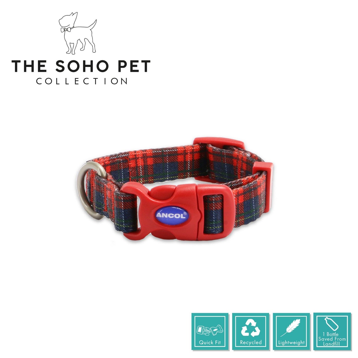 Ancol Tartan Patterned Collar S - Ormskirk Pets