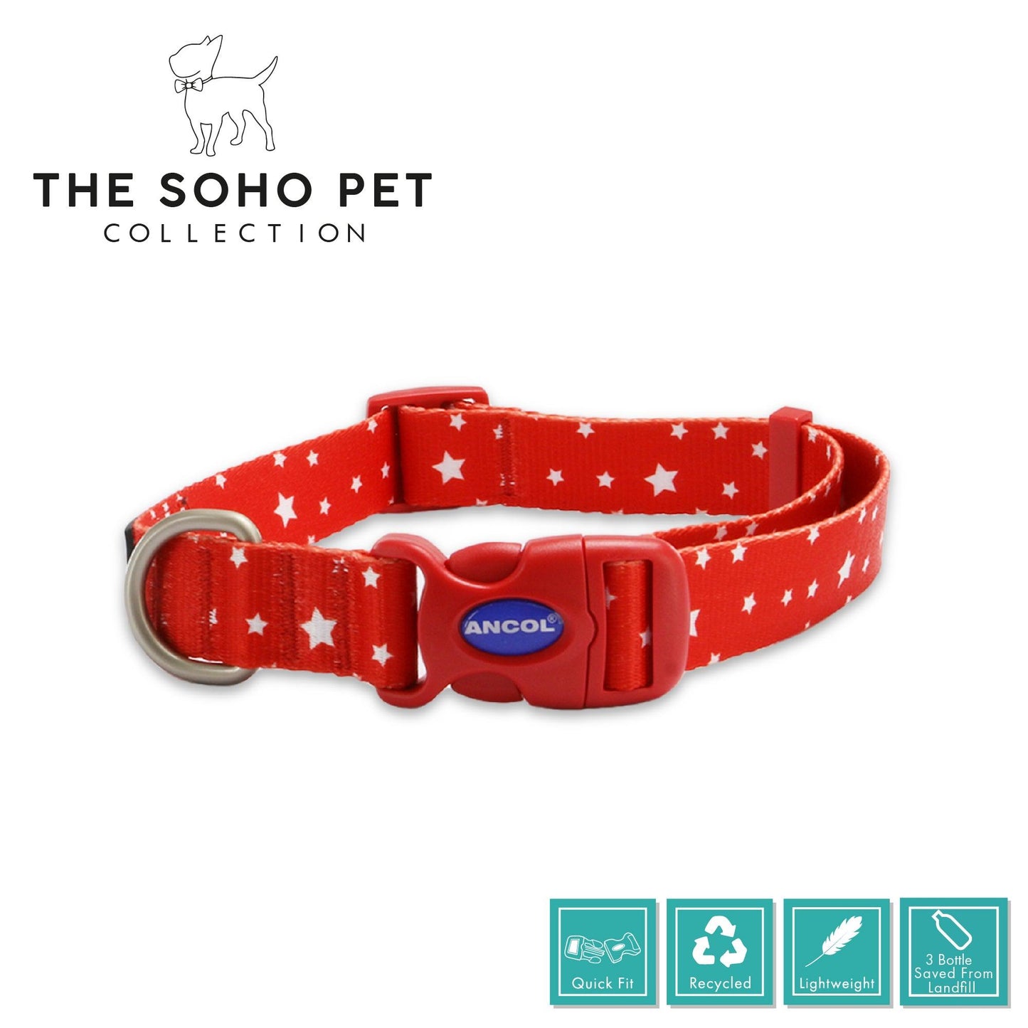 Ancol Star Patterned Collar L - Ormskirk Pets