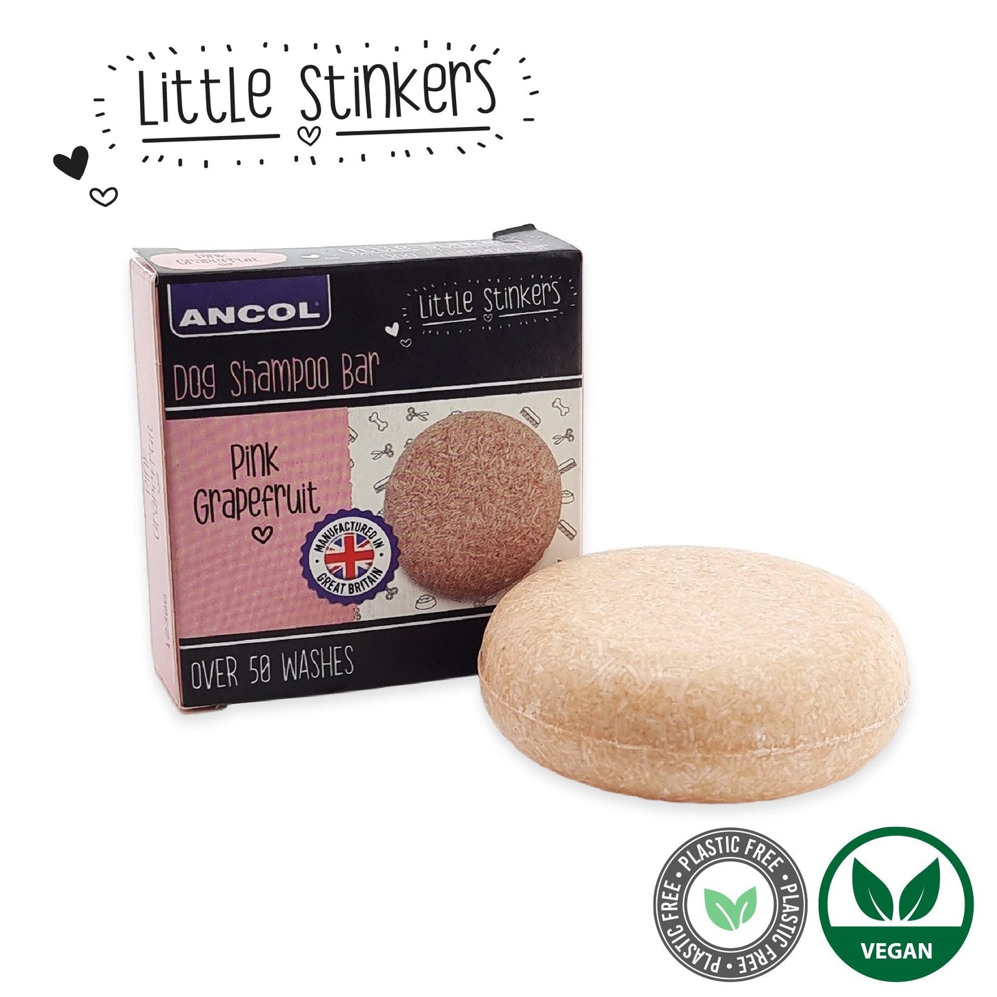 Ancol Little Stinkers Pink Grapefruit Shampoo Bar - Ormskirk Pets