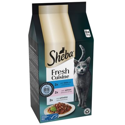 Sheba Fresh Cuisine Taste of Tokyo Wet Cat Food Pouches in Gravy 6x50g