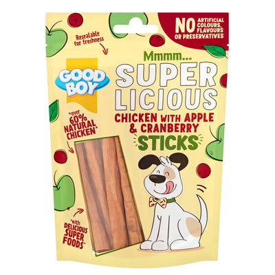 Good Boy Chicken with Apple & Cranberry Sticks 100g