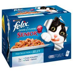 Felix As Good As It Looks Senior Fish in Jelly 12 Pack 100g - Ormskirk Pets