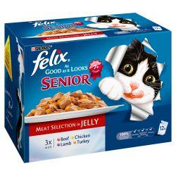 Felix As Good As It Looks Senior Meat Selection in Jelly 12 Pack 100g - Ormskirk Pets