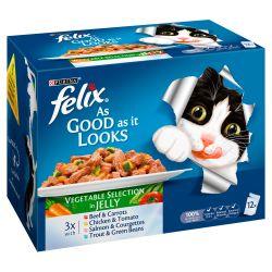 Felix As Good As It Looks Vegetable Selection in Jelly 12 Pack 100g - Ormskirk Pets