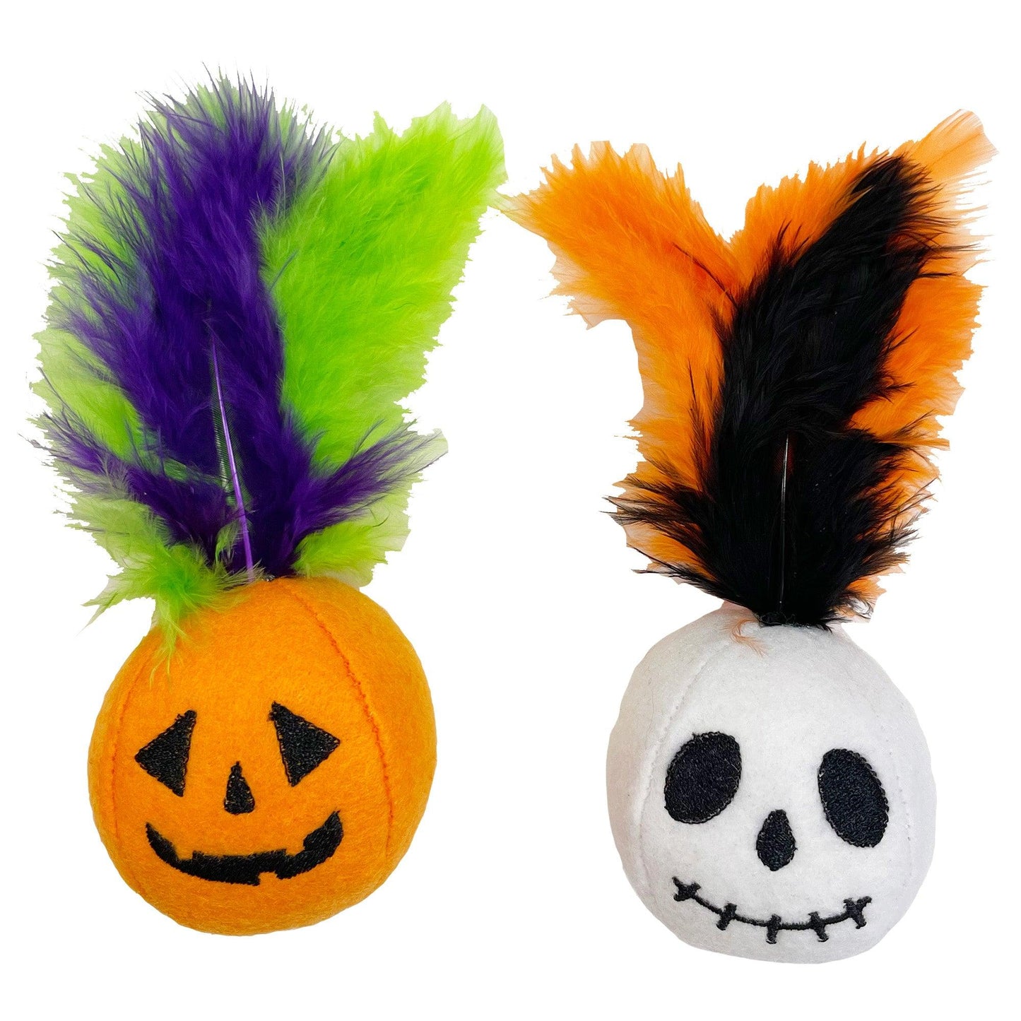 2PK Pumpkin & Skull Halloween Cat Toy - Ormskirk Pets