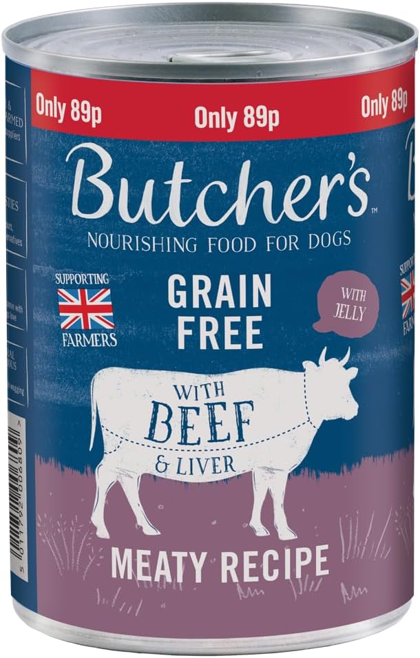 Butchers Cans Grain Free Meaty Recipe Beef & Liver 12 X 400G
