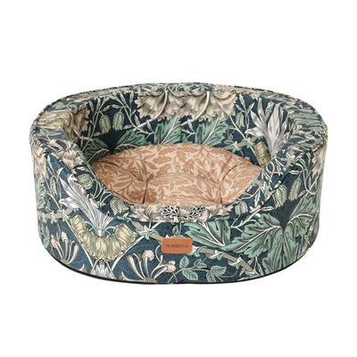 William Morris Honeysuckle & Acorn Print Oval Bed