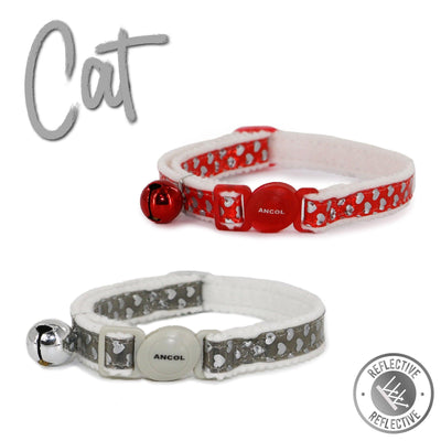 Ancol Refl Hearts Safety Cat Collar Silver - Ormskirk Pets