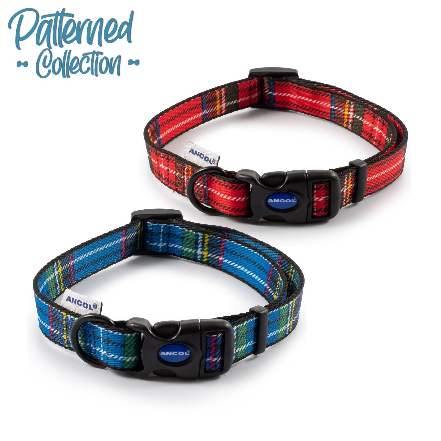 Ancol Tartan Collar Blue 20-30cm Size 1-2 - Ormskirk Pets