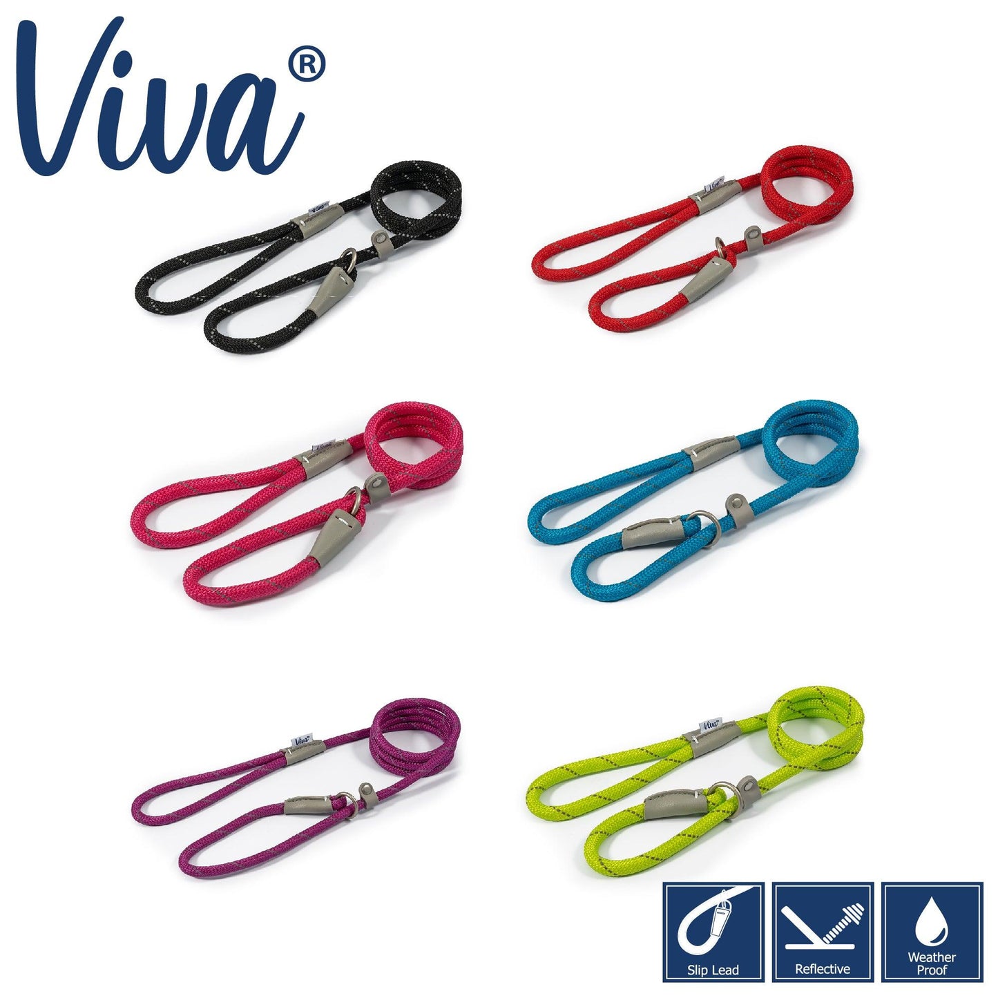 Ancol Viva Rope Slip Reflective Black 1.5mx12mm - Ormskirk Pets