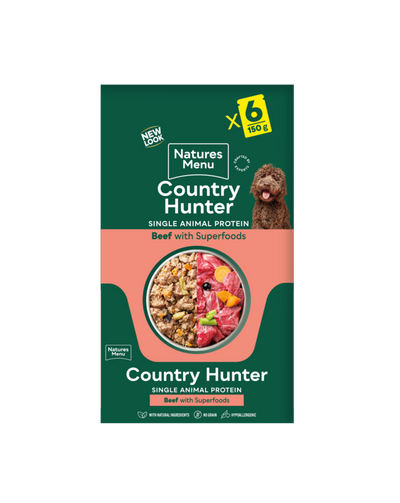 Natures Menu Country Hunter Grass Grazed Beef with Superfoods 6 x 150g