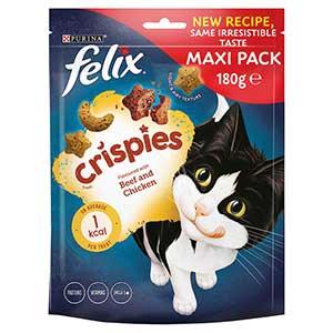 Felix Crispies Cat Treat Beef and Chicken 180G - Ormskirk Pets