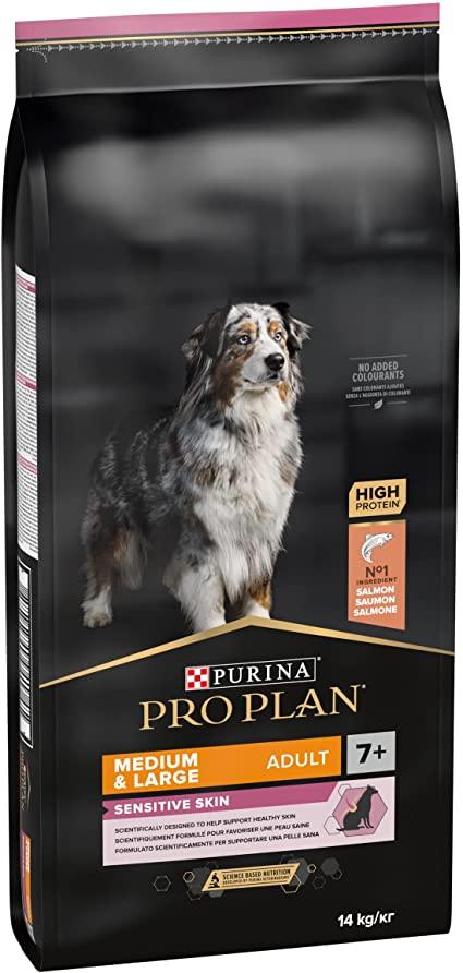 Pro Plan Dog Medium Adult 7+ For Sensitive Skin With Optiderma Salmon Dry Food 14Kg - Ormskirk Pets