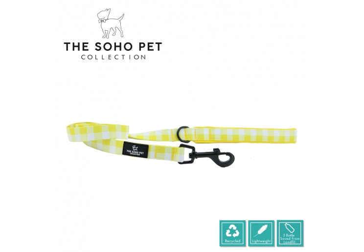 Ancol Yellow Check Patterned Lead